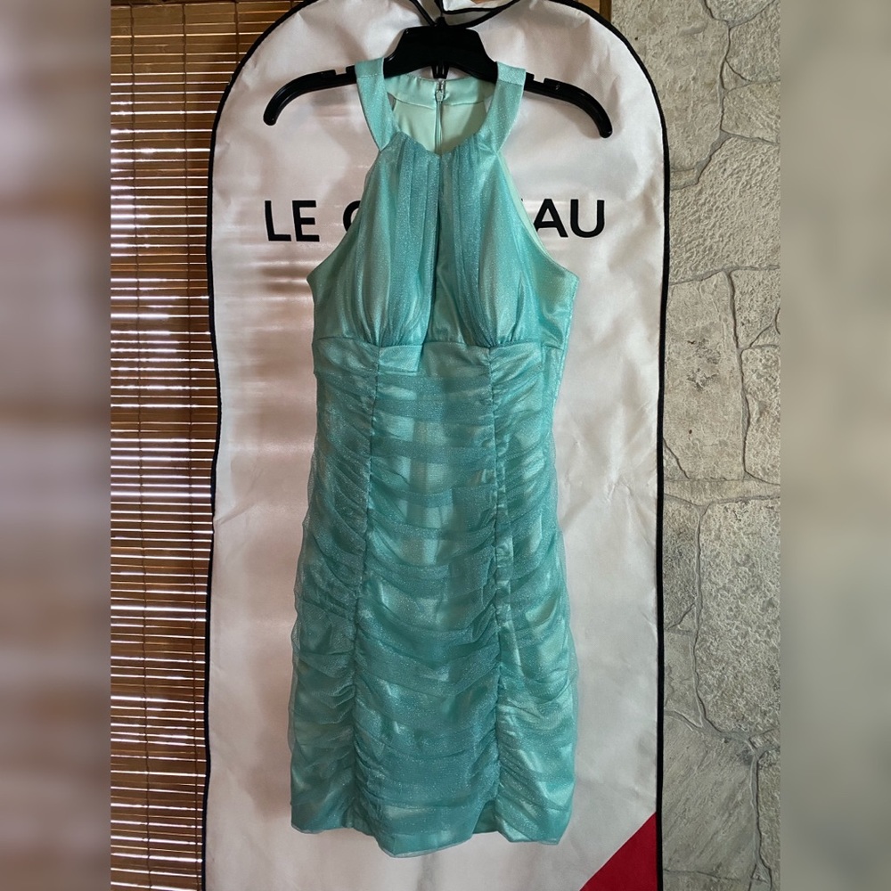 Le Chateau Turquoise Sparkly Dress